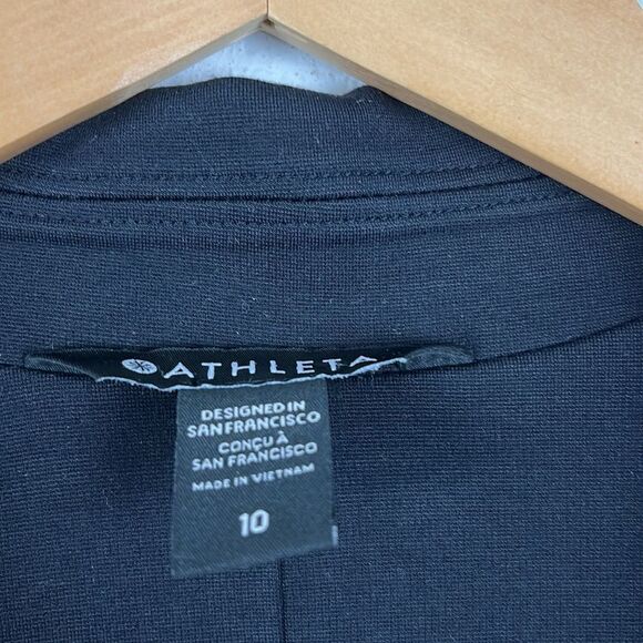 Athleta women’s eastbound boyfriend ponte black knit blazer jacket size 10 - Picture 3 of 5